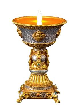 藏村树脂酥油灯座藏式桌面长明灯