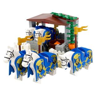 中国古代士兵人仔皇家马车御前侍卫马袍养殖马场益智拼装场景积木