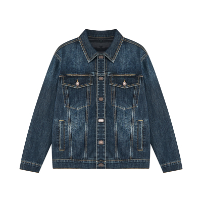 高端复古可拆羽绒棉牛仔外套男