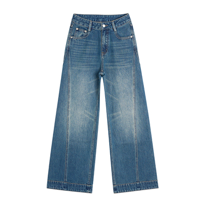 王家有鱼秋季新款阔腿宽松牛仔裤