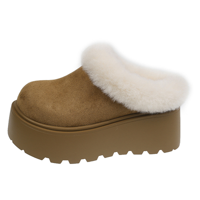 包头半拖毛毛棉鞋厚底女鞋