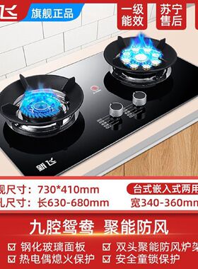 新飞燃气灶双灶煤气灶台式嵌入式猛火灶家用天然气液化气灶