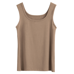 莫代尔咖啡色吊带背心女内搭夏季防走光夏新款防走光打底上衣外穿