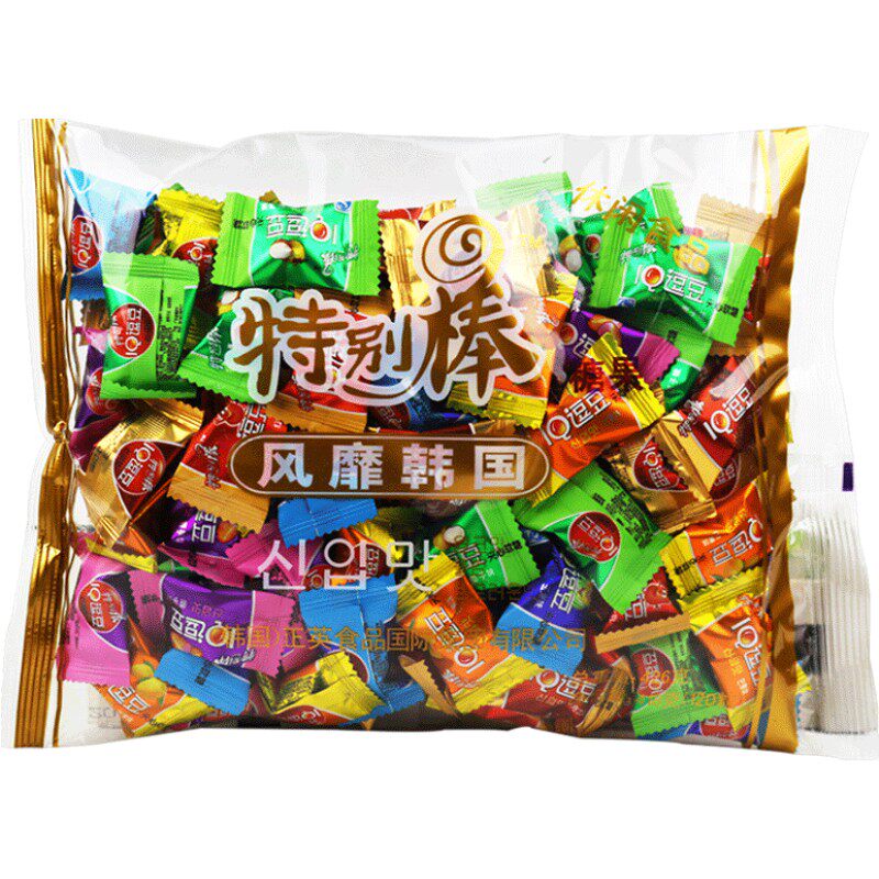 正英特别棒IQ逗豆脆皮夹心软糖 鲜乳球过年货糖果 418g大包装