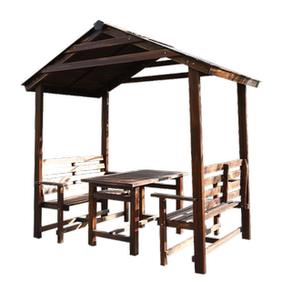 防腐木别墅露台楼顶凉亭户外庭院实木亭子室外小院花园木质遮阳棚