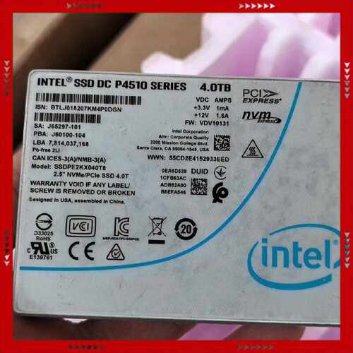 【问价】intel P4510 4T  SSDPE2KX040T8