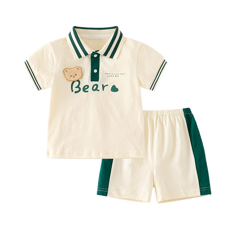 夏季男童宝宝短袖纯棉套装小男孩衣服可爱洋气外出两件套装0-5岁3