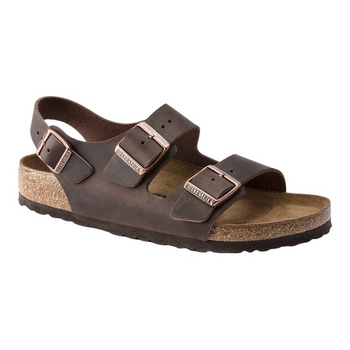 BIRKENSTOCK勃肯德国进口男女款牛皮革涂油软木Milano系踝凉鞋