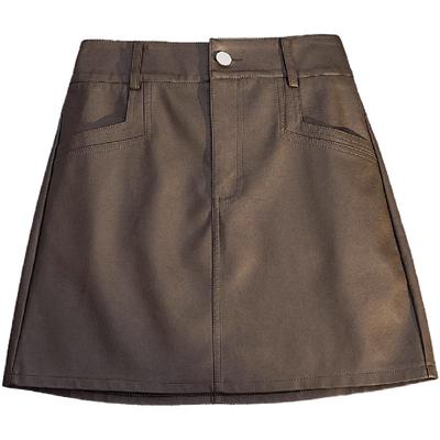 黑色pu皮裙短裙女秋冬款