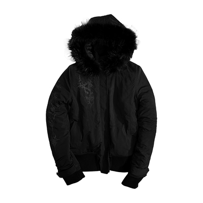 【免费试穿】亚文化黑色连帽棉服