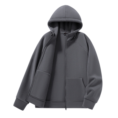 抓绒外套男款冬季加绒加厚夹克