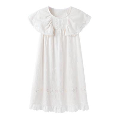 英氏女童夏季短袖家居睡裙纯棉