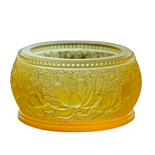 琉璃莲花供奉套装香炉果盘供水杯供灯家用客厅摆件中式供奉摆设