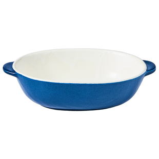 日本进口万古烧陶瓷椭圆形方形奶汁炖菜烤盘烘焙彩色直火烤箱可用