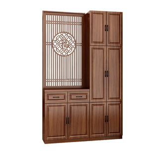 屏风隔断客厅2023新款酒柜玄关柜一体沙发边隔断柜实木楼梯口鞋柜