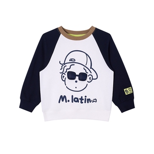 马拉丁童装儿童卫衣26春新款男小童潮酷小孩撞色拼接简洁百搭