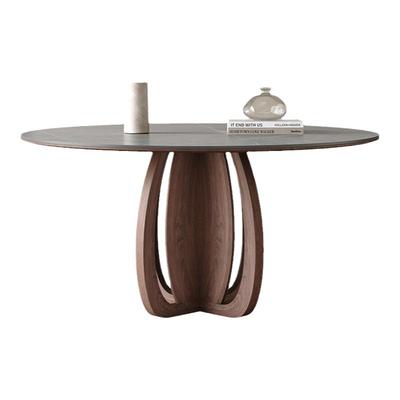 奥古斯特小户型实木岩板圆桌