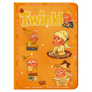 星星人适用于ipadpro平板保护套新款ipad11带笔槽11英寸橙色10代防摔硅胶air7轻薄mini7卡通mini6/7保护壳软