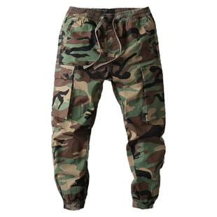 AF＆LF秋季男士休闲裤宽松迷彩裤子日系多口袋纯棉束脚工装裤男