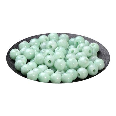 大孔天然A货翡翠浅紫绿白散珠