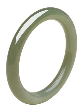 天然和田玉手镯湖水绿美人条玉镯