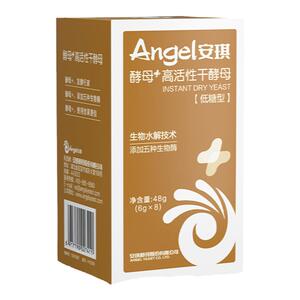 安琪酵母+新一代高活性干孝母粉家用发面包子馒头面包发酵粉6g*8