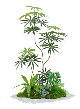 绿植造景室内景观组合摆件装饰高级感仿生绿色植物橱窗摆设仿真树