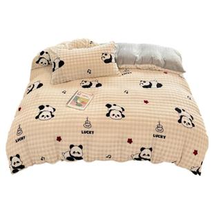 泡泡牛奶绒床上四件套冬季双面绒床单被套加厚珊瑚绒床笠款三件套