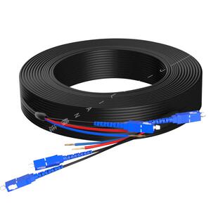 精连 2芯SC免熔光电复合缆 室外单模光电复合光缆无氧铜电源线光纤电源综合一体线综合线 独立光纤 轻松穿管