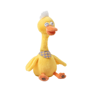 丫贝比复读鸭毛绒婴儿学说话玩具宝宝娃娃玩偶会说话的鸭子小公仔