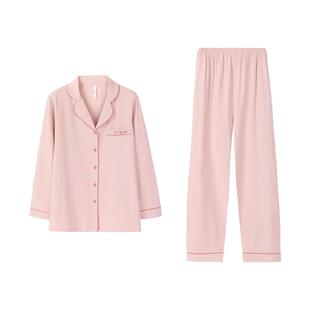 安之伴【巨柔软】纯棉睡衣情侣春秋款长袖宽松大码男女家居服套装