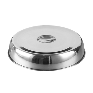 不锈钢铁板盖子牛排圆形盖加厚餐厅餐桌菜罩托盘盖铁板烧盖牛扒盖