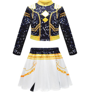 KPOP猎魔女团cos服儿童鲁米GoLden黑金打歌衣服佐伊rumi假发面具