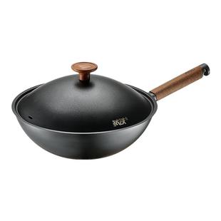 【旗舰新品】爱仕达钛铁炒锅无涂层不粘锅有钛官方旗舰店正品铁锅