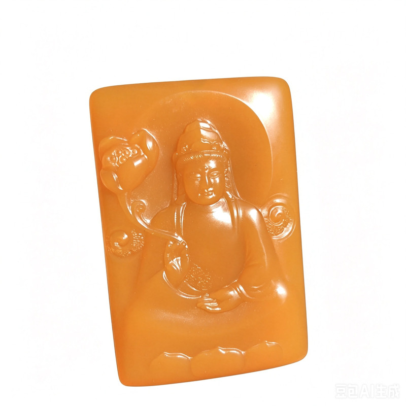 天然黄龙玉冰种观音吊坠