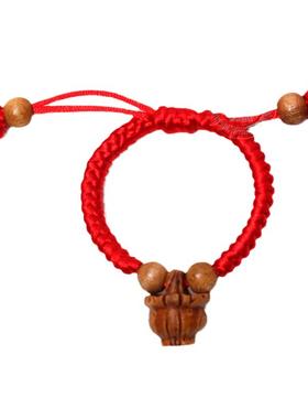 本命年手绳桃核雕刻或成人压惊