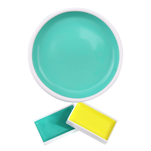 日本吉祥颜彩铁钵单块固体水彩颜料瓷碟国画单色补色方块圆盘可选