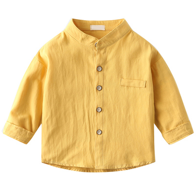 立领纯棉柔软透气春秋长袖衬衫