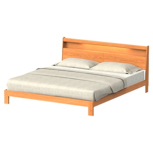 出乎家具夜伴有光床北欧1.5m单人床1.8m双人床小户型橡木主卧床