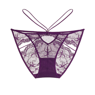 -姜-性感一根带高开叉纯欲蕾丝三角裤抑菌纯棉裆法式少女内裤女生