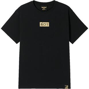 【荣耀使者】BOYLONDON短袖男女夏季烫金麦穗老鹰黑色T恤N01906