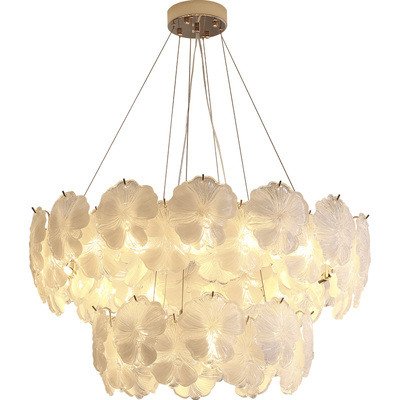 客厅吊灯法式轻奢奶油风设计师餐厅主灯卧室灯温馨浪漫创意花朵灯