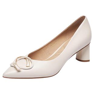 KISSCAT接吻猫秋季新款通勤高跟鞋时尚尖头时装鞋简约粗跟单鞋女