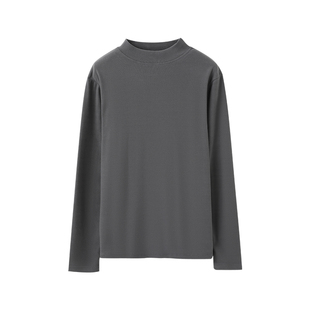 宜而爽半高领男士打底衫秋冬季双面德绒加厚高级感中领内搭可外穿