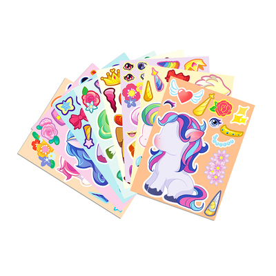 8张独角兽套图可爱卡通防水贴纸