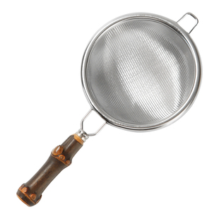 日式紫竹鞭把茶滤 不锈钢茶漏创意茶滤架 茶叶过滤器公道杯竹茶具