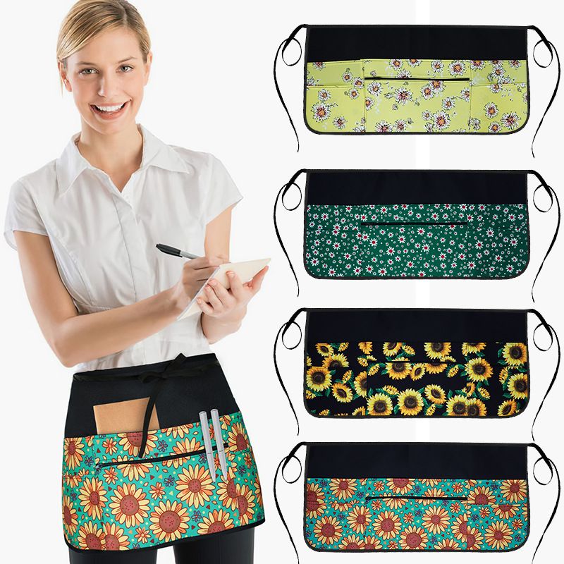 厂家跨境货源半身围腰半腰围裙防水防油溅厨房家用做饭餐饮工作服