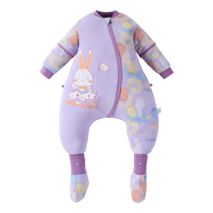 婴儿睡袋秋冬款纯棉分腿四季通用宝宝防踢被春秋款睡衣防惊跳神器
