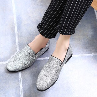 Party leather shoe men shoes vogue for loafers sequin