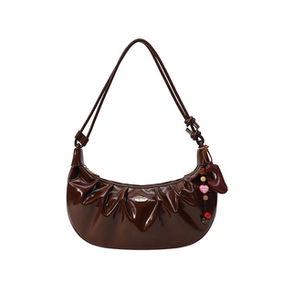 南风Chio2nd 巧心褶皱腋下包包女复古小众高级感月牙包单肩斜挎包